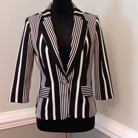 New York Clothing Company Jackets & Blazers - Black and white striped blazer